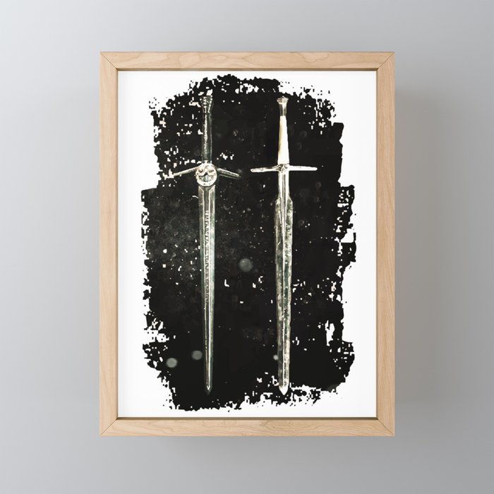 the witcher swords Framed Mini Art Print