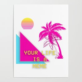Funny Vaporwave Aesthetic product Gift, Your Life Is A Meme Poster