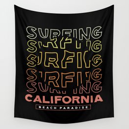 Surfing California Wall Tapestry