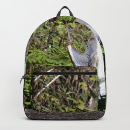 Watercolor Bird, Great Blue Heron 03, Rock Run, Florida, The FLASHER! Backpack | Blue, Swamp, Painting, Shore, Florida, Wekiwa, Heron, Carlson, Springs, Carlsonimagery 