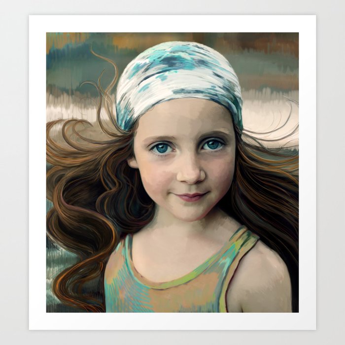 Dancer at Dusk - portrait painting of a young girl Art Print