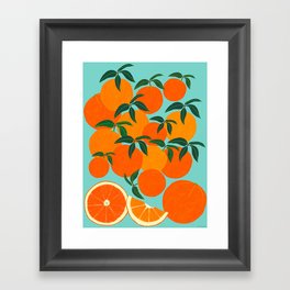 Orange Harvest - Blue Framed Art Print