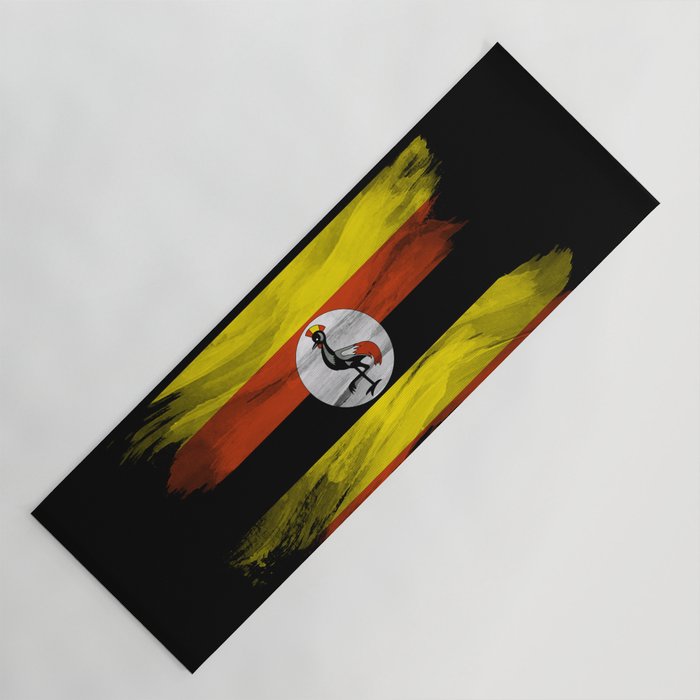 Uganda flag brush stroke, national flag Yoga Mat
