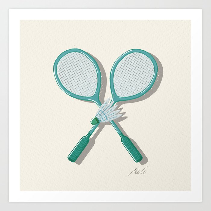 Badminton Retro Art Print