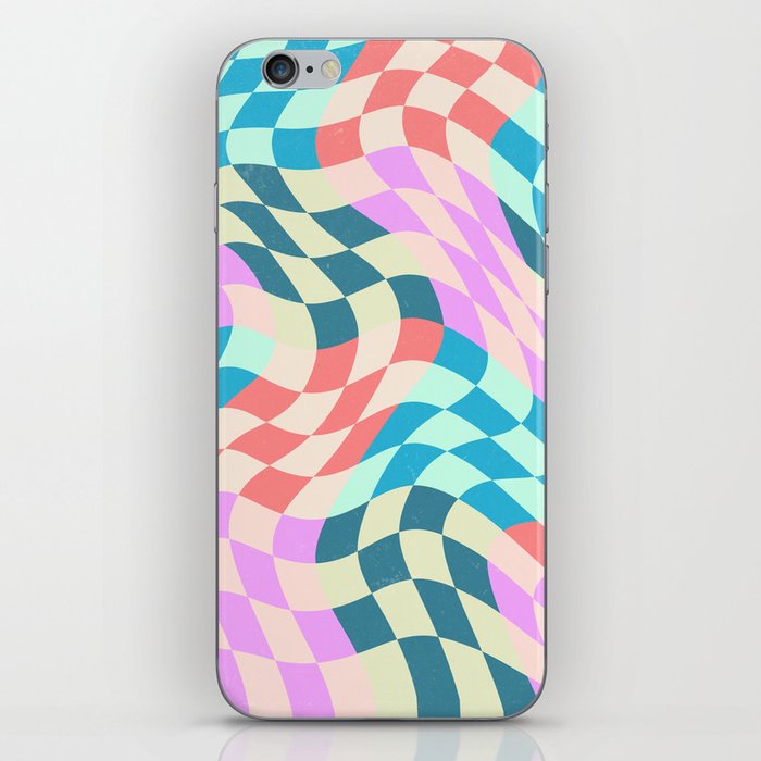 Groovy Abstract Grid Colorful Pattern Retro 70s iPhone Skin