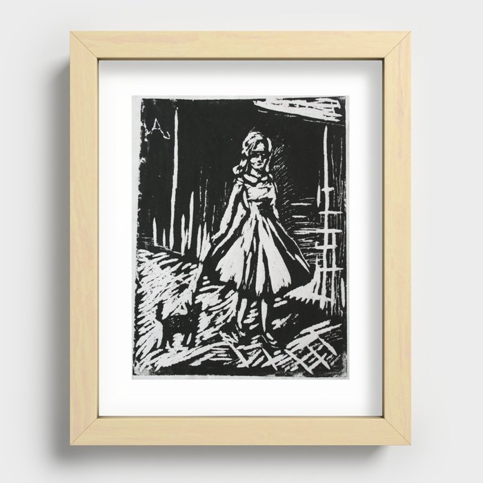 Walking the cat Recessed Framed Print