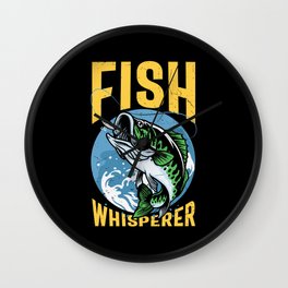 Fish Whisperer Funny Fishing Wall Clock