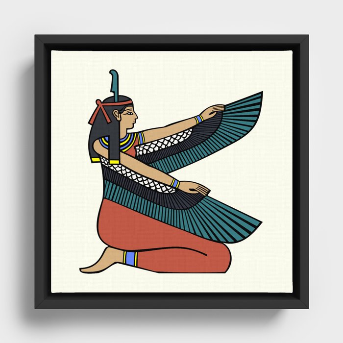 Zeebrasem Sinewi eenzaam Egyptian goddess maat with wings Framed Canvas by Pixxart | Society6
