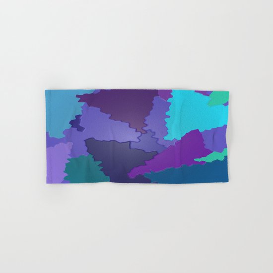 Blues and Purples Puzzle Patchwork Hand & Bath Towel