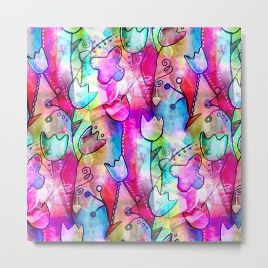 Tulip Garden Metal Print