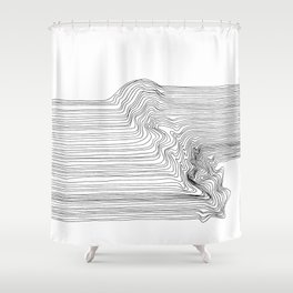 Abstract Minimalist Graphic Design, Lines in Turmoil Shower Curtain