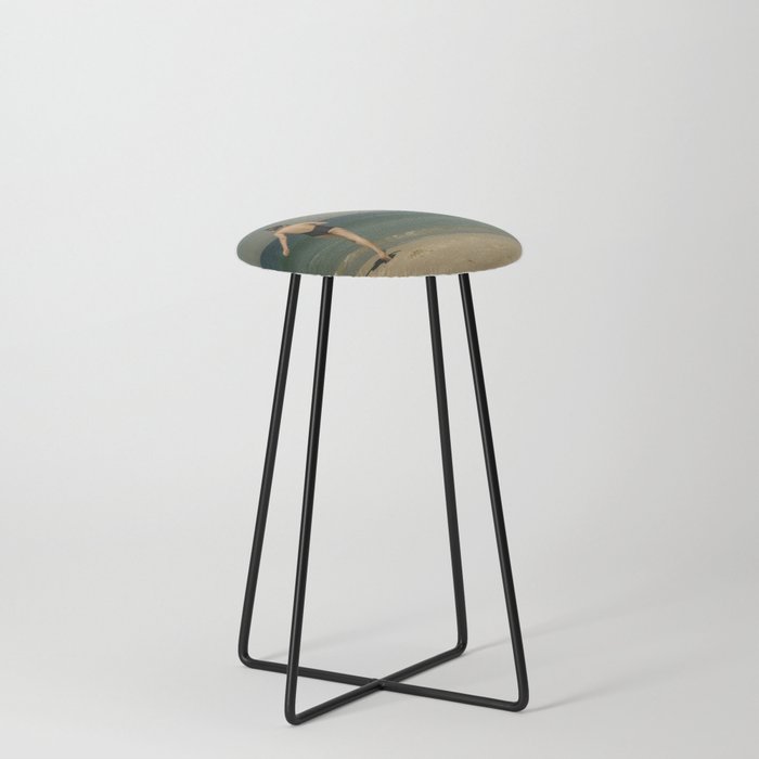 Girl and the Ocean #1 Counter Stool