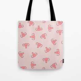 Crazy Happy Uterus in Pink, Large Tote Bag