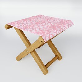 Pink coral grid Folding Stool