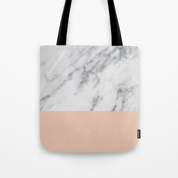 Marble and Blush Pink Tote Bag