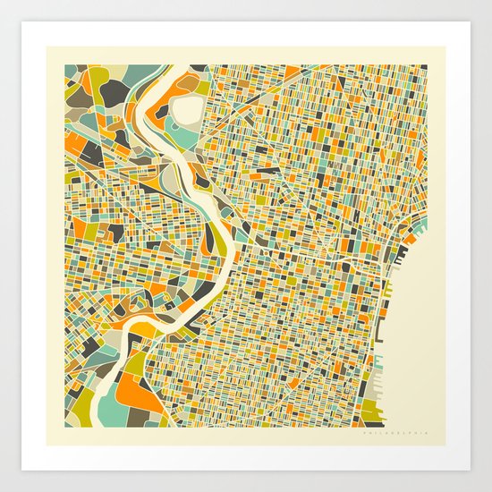 Philadelphia Map Art Print