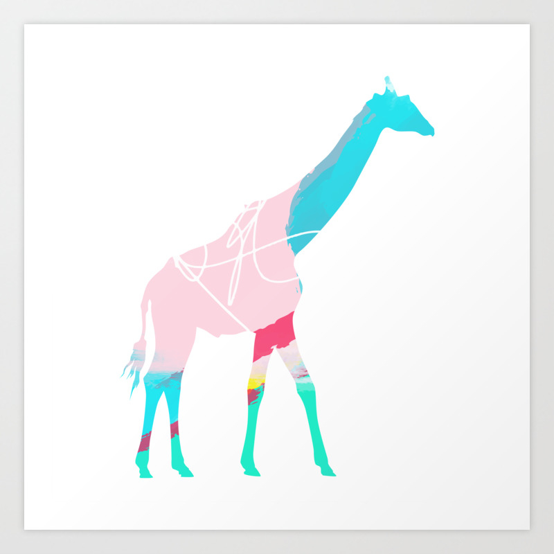 Abstract Giraffe Art Print By Justinpheap Society6