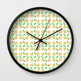 Carrot and peas or petits pois carotte Wall Clock