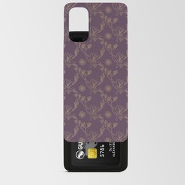 Magnolia And Daisy Seamless Pattern_Purple Android Card Case