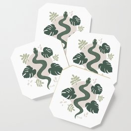 Botanical Snake | Neutral & Green Coaster