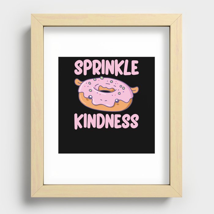 Funny Hippo Donut Fluffy Kawaii Aesthetic Recessed Framed Print
