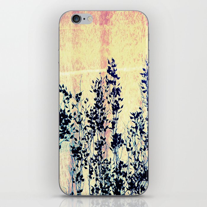pink and yellow sky weeping willow tree iPhone Skin