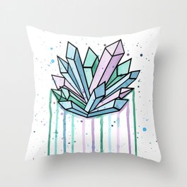 Watercolor Crystal Throw Pillow