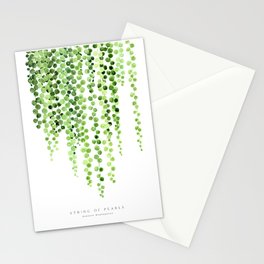 Watercolor string of pearls illustration Stationery Card