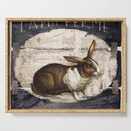 Vintage French Farm Sign Rabbit Serving Tray