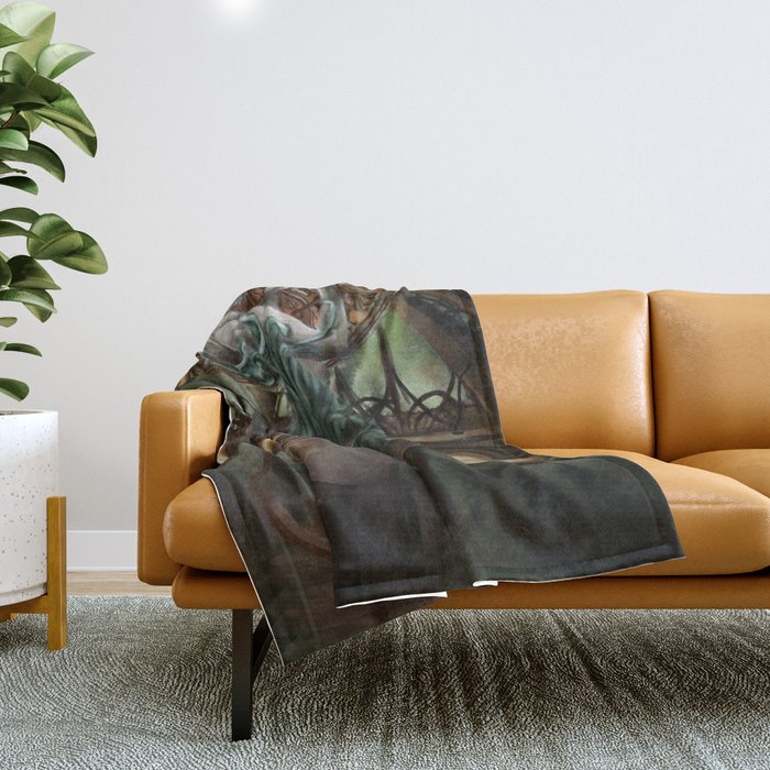 The Ghost of Art Nouveau Throw Blanket