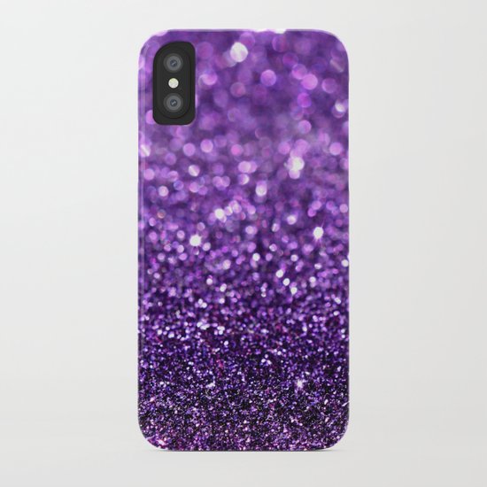 purple glitter I iPhone Case by Hannah | Society6