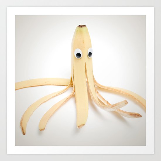 Octopus Banana Art Print