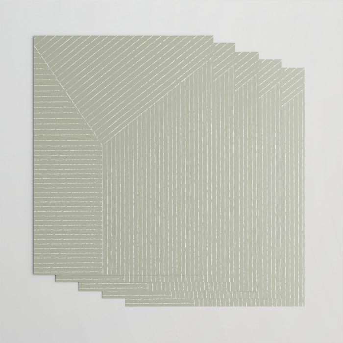 Lines #6 (Sage Green) Wrapping Paper by Summer Sun Home Art