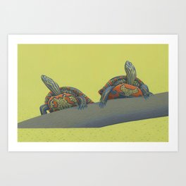 Painted Turtles Art Print