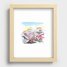 Glowing mountains Recessed Framed Print