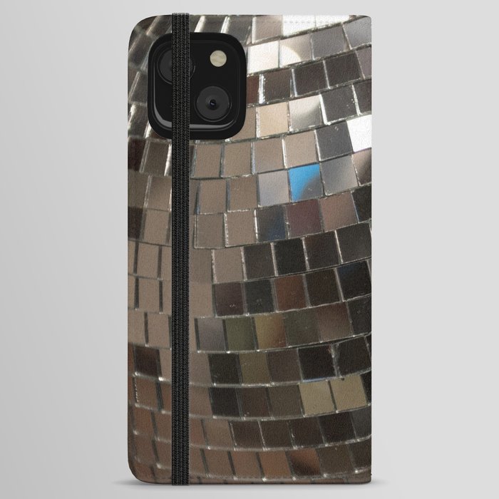 Silver Retro Disco Ball  iPhone Wallet Case