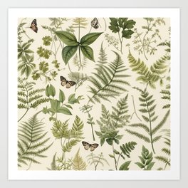 Elegance Botanical Seamless Pattern Art Print