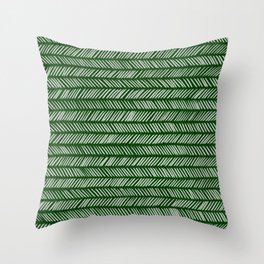 Forest Green Small Herringbone 1 Throw Pillow