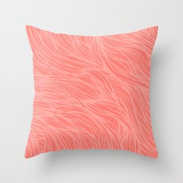 Coral Flow Lines Throw Pillow