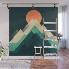 Ablaze on cold mountain Wall Mural