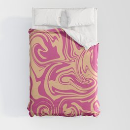 Pink and Peach swirl Duvet Cover