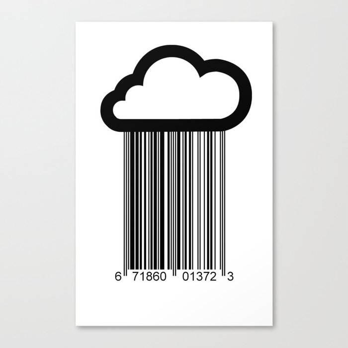Barcode Cloud illustration  Canvas Print