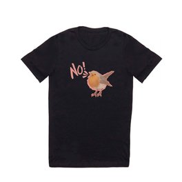 No Robin T Shirt | Painting, Bird, Rosa, Angry, Ink, Robin, Animal, No, Digital, Pink 