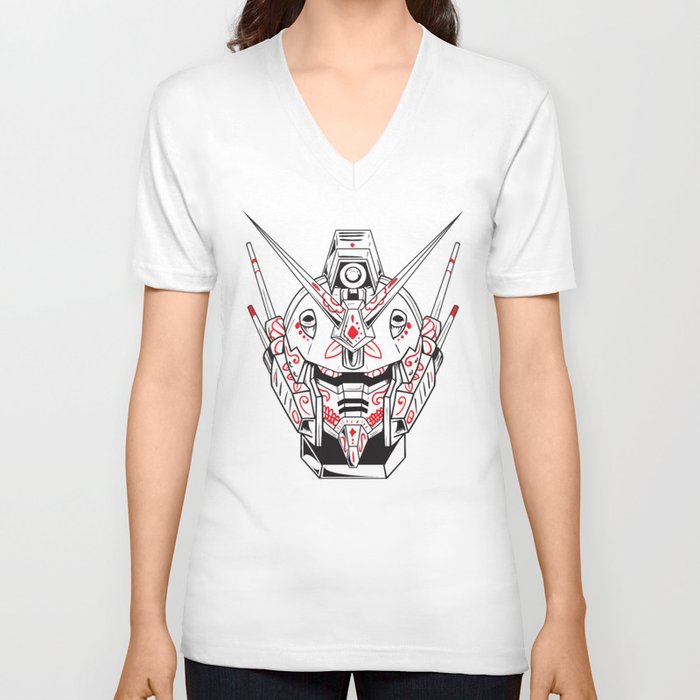 Heavyarms Gundam Wing Sugar Skull Edition V Neck T Shirt