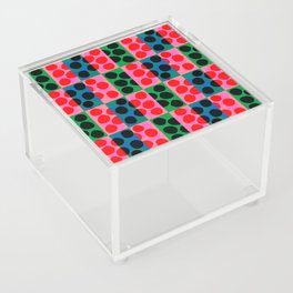 Abstract Modern Psychedelic Dots Hot Pink Acrylic Box