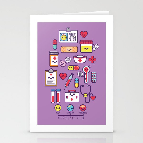 Proud To Be a Nurse Pattern / Purple Stationery Cards