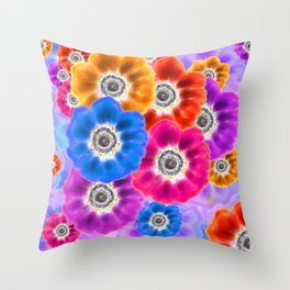 Flowers A-Glowing Throw Pillow