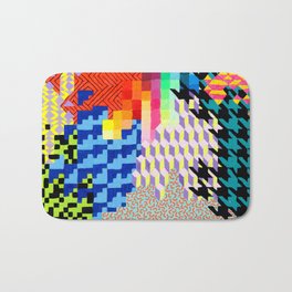 NY1826 Bath Mat | Orange, Geometric, Painting, Red, Abstract, Colorful, Bright, Acrylic, Yellow, Blue 