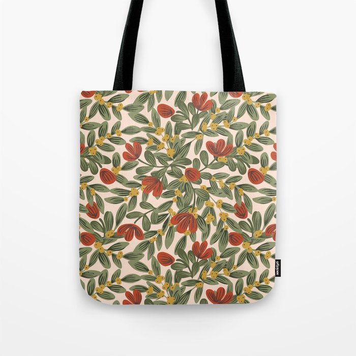 Everything merry - cream, red, yellow and green Tote Bag