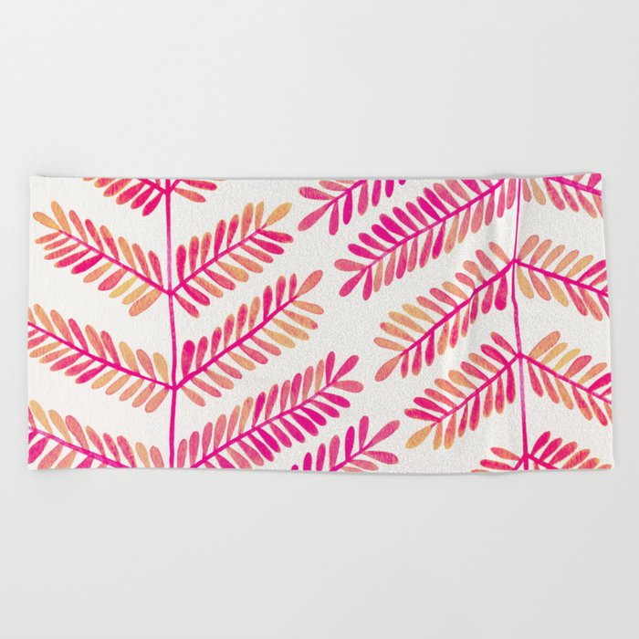 Leaflets – Pink Ombré Palette Beach Towel